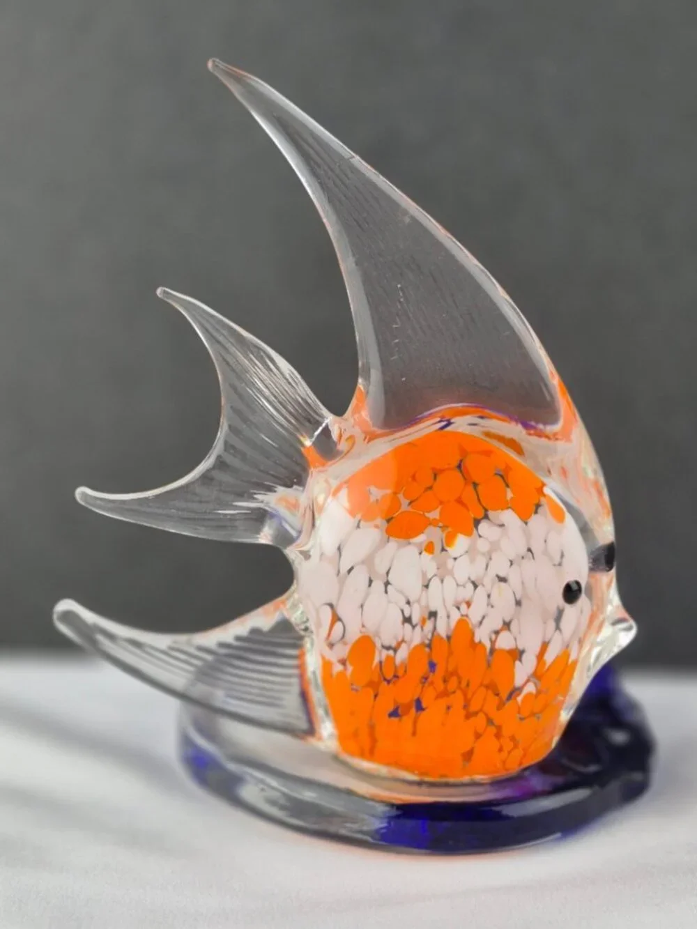 PartyLite Art Glass Tropical Angel Fish Tealight Candle Holder